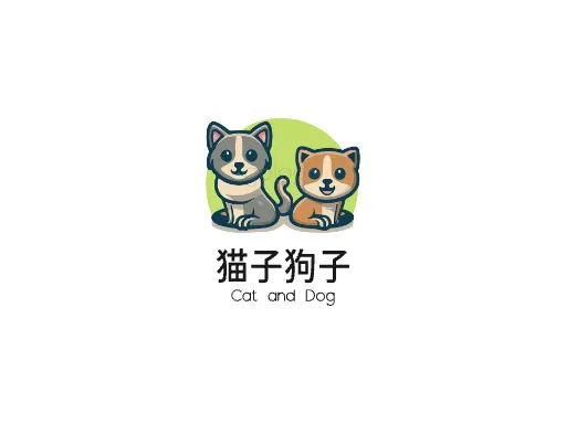 猫子狗子LOGO图标设计