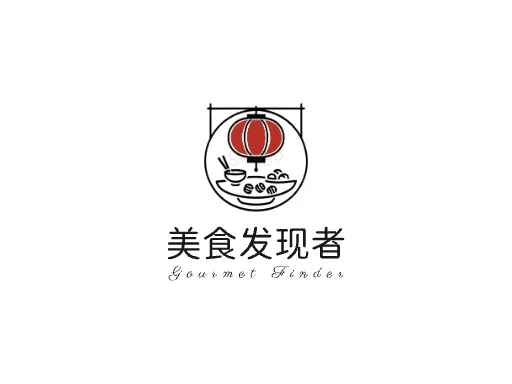 美食发现者店铺logo头像设计