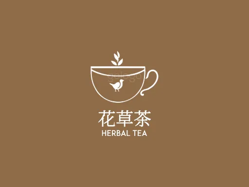 花草茶Logo标志设计