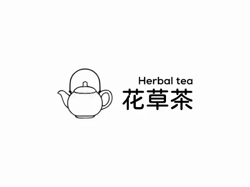 花草茶Logo标志设计