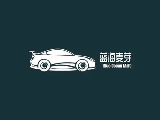 蓝海麦芽门店logo设计