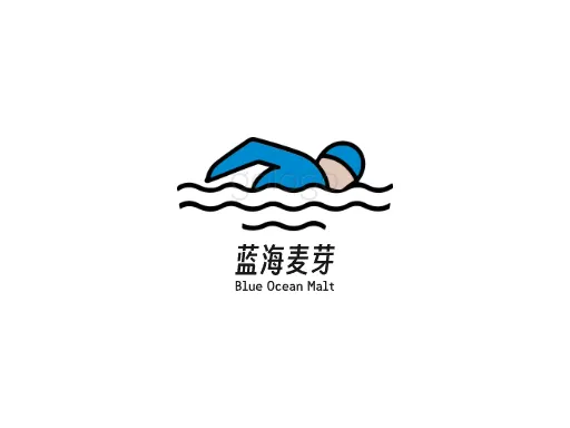 蓝海麦芽Logo标志设计