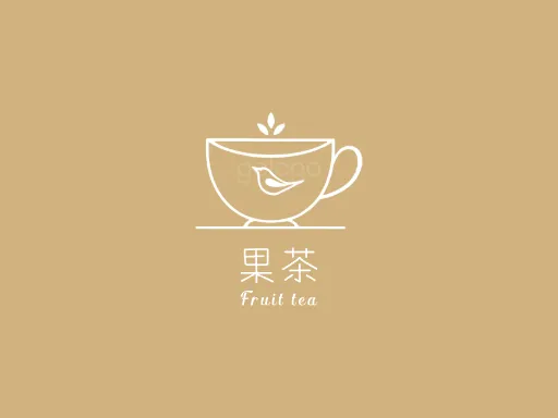 果茶店铺logo设计