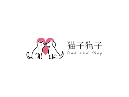 猫子狗子Logo标志设计