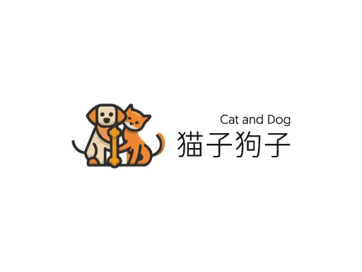 猫子狗子Logo标志设计