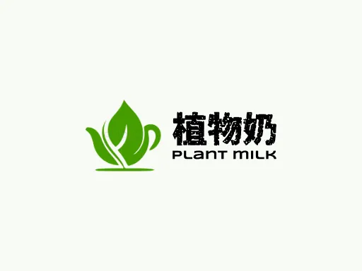 植物奶店铺logo头像设计