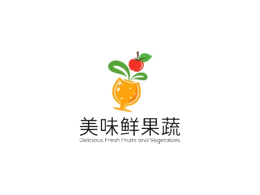 美味鲜果蔬门店logo设计