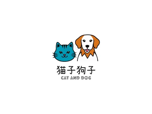 猫子狗子Logo标志设计