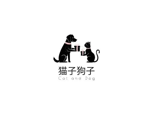 猫子狗子Logo标志设计