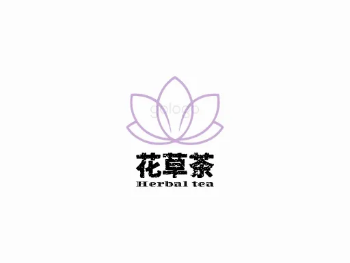 花草茶店铺logo头像设计