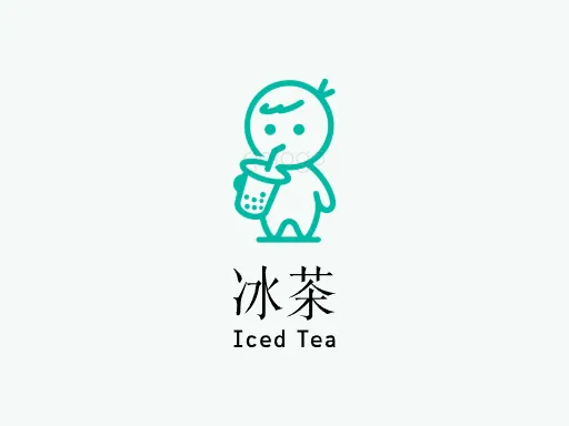 冰茶Logo标志设计