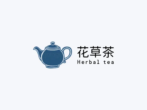 花草茶Logo标志设计